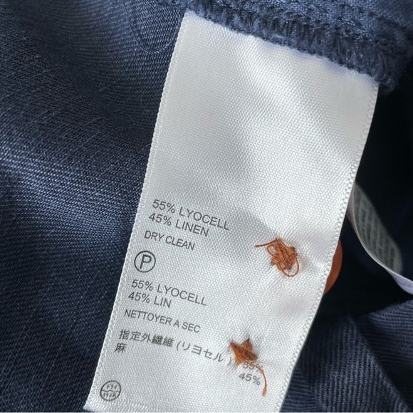 Tommy Bahama Dark Blue Linen Blend Straight Chino Pants 35x30 35841 - Picture 9 of 13